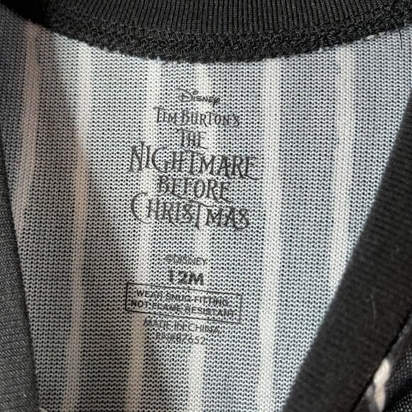 Nightmare Before Christmas 12 Month Jack pajama set Black White Stripe - Picture 7 of 13